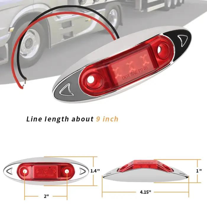 10 pièces 12V 24V feux de position latéraux ovale avant arrière indicateur de dégagement lampe pour