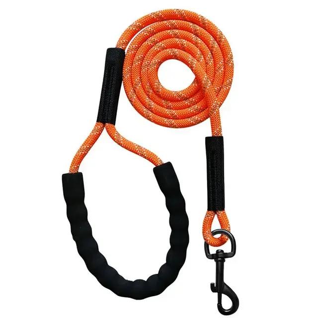 Laisse réfléchissante pour animaux de compagnie en nylon et mousse pour petites, moyennes et grandes races de chiens, idéale pour les promenades nocturnes et l'entraînement de rappel