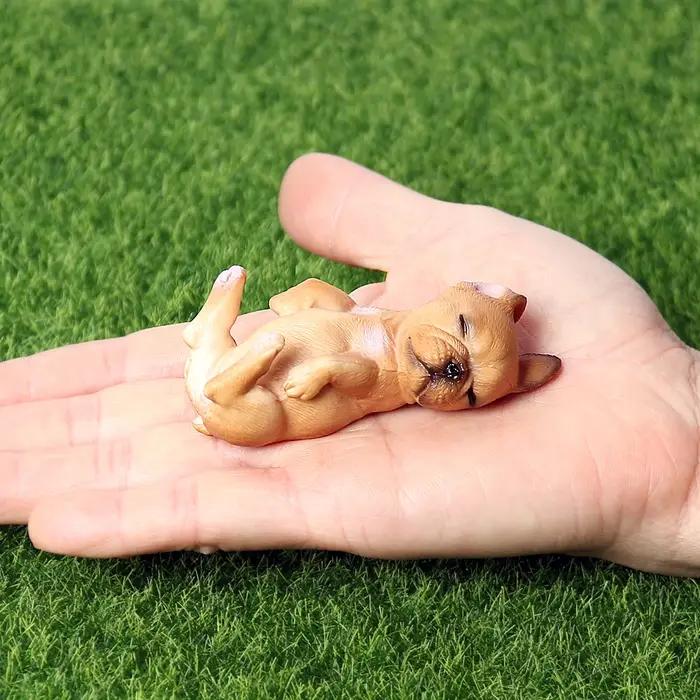 Figurines de chiens de compagnie simulés, bulldog, pomeranian, corgi, mini statues de chiots, décoration artisanale scolaire pour enfants, ornement DIY