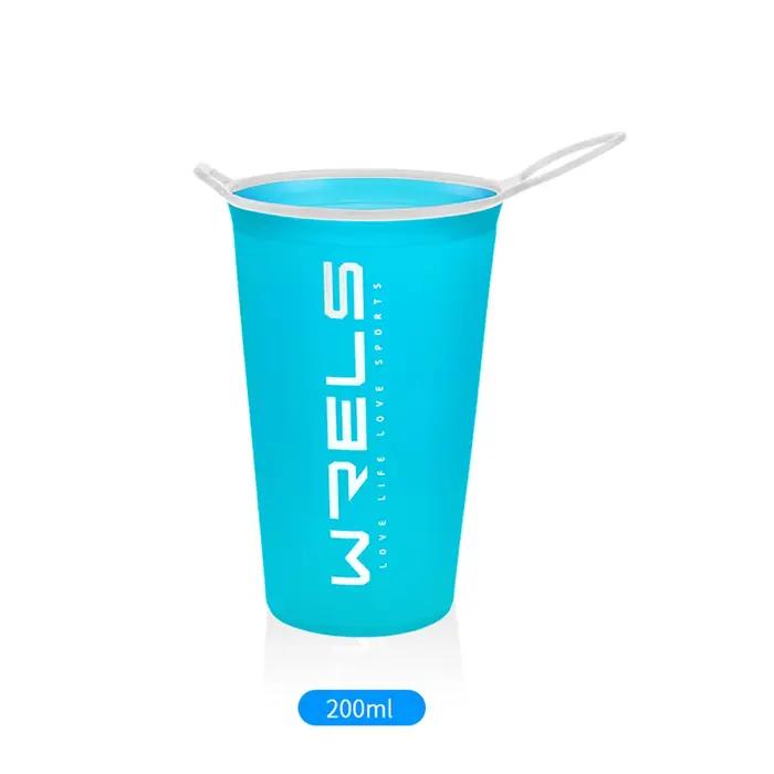 Tasse d'eau de sport pliable de 200ml, 1 pièce, pour Marathon, course à pied, tasse d'eau douce pliante, petite et légère, facile à transporter