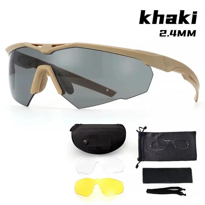 Lunettes Tactiques Militaires CS Airsoft Protection UV Coupe-Vent 3 Lentilles Haute Définition Motocross Alpinisme Occasions Spéciales