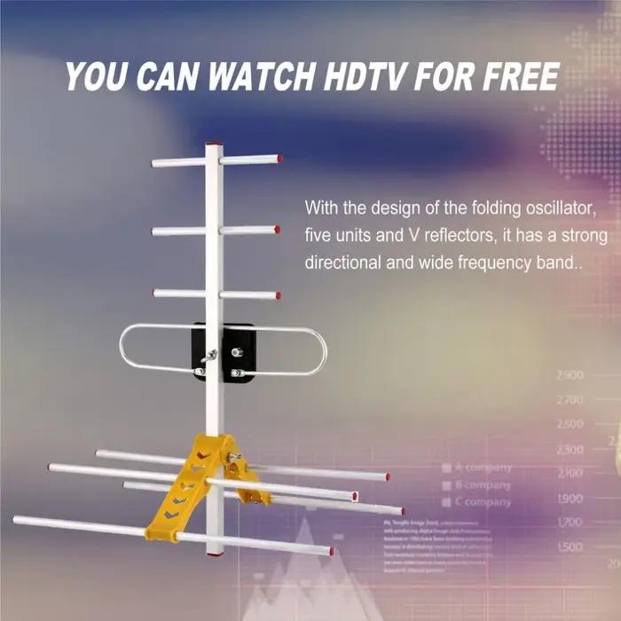 Antenne TV numérique HD LAN-HD8E, récepteur de programmes télévisés pour DVBT2 HDTV ISDBT ATSC, antenne TV extérieure à gain élevé et signal puissant