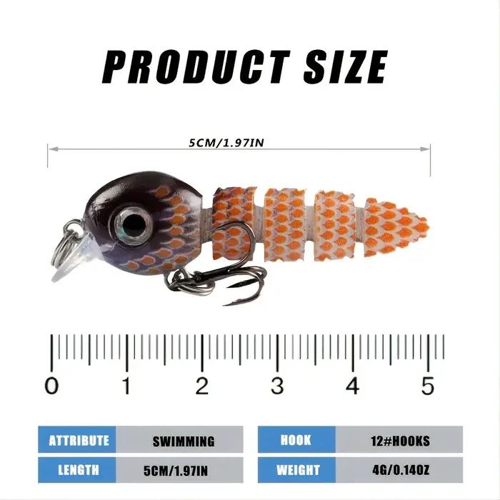 Multi articulé Swimbait 5.5 cm/4g leurres de pêche manivelle réaliste dur appâts de poisson petit en