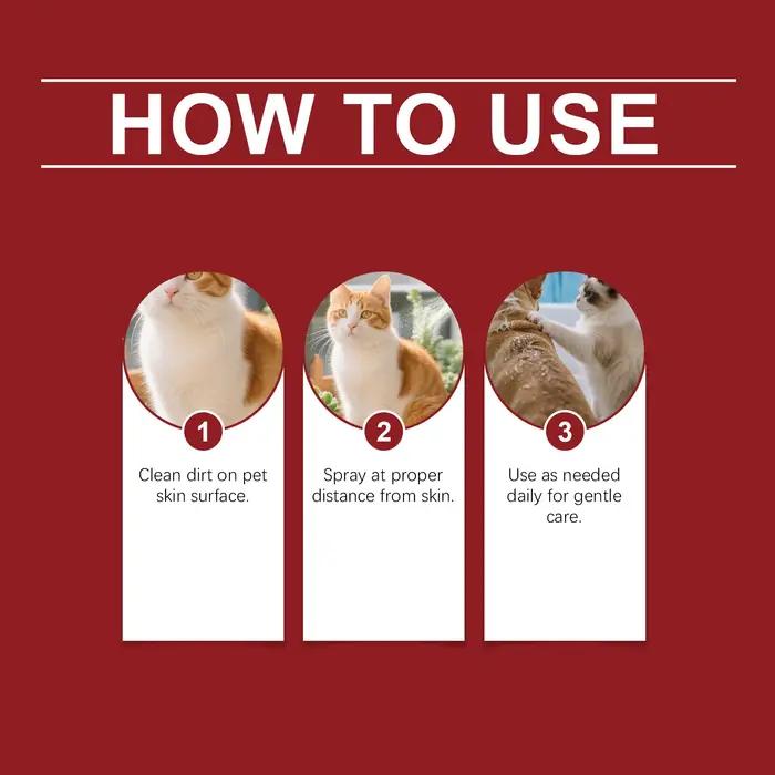 Spray Apaisant pour Animaux Contre les Démangeaisons et la Peau Sèche – Soin Quotidien Doux pour Chiens et Chats – Favorise une Pelage Brillant