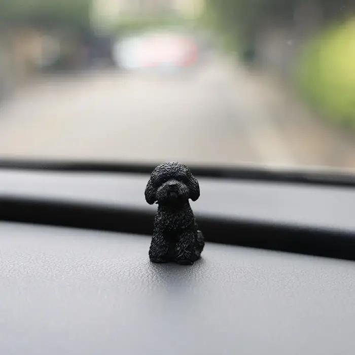 Figurine miniature de Caniche en résine pour bureau élégance décoration animal ornement chiot artisanat occasion spéciale装饰办公桌的迷你贵宾犬摆件