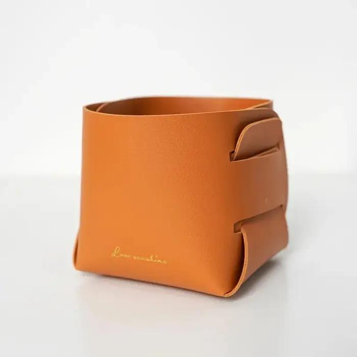 Boîte de rangement créative en cuir PU