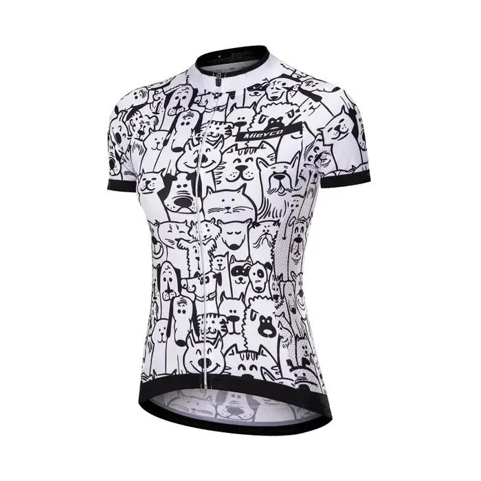 Maillot de cyclisme pour femme printemps été automne respirant séchage rapide anti-pilling avec poches arrière tricoté polyester lycra ajustement confortable sportif