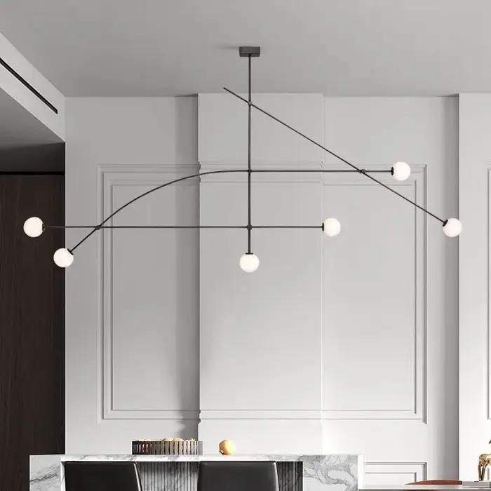 Plafonnier Suspendu Noir au Design Moderne, Luminaire Décoratif d'Nik, Idéal pour un Salon, une Cham