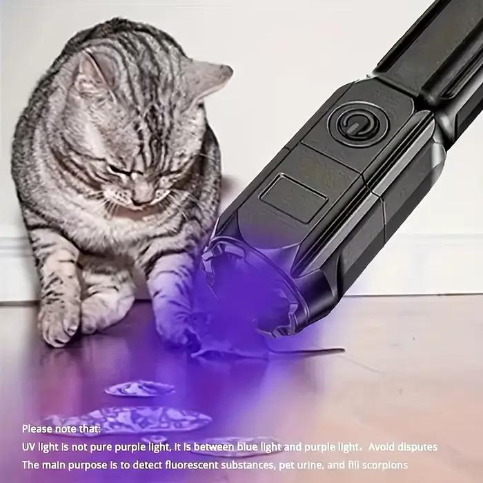 Lampe de poche UV Portable UV395NM, torche ABS Zoomable, 3 Modes, lampes de poche ultraviolettes pou