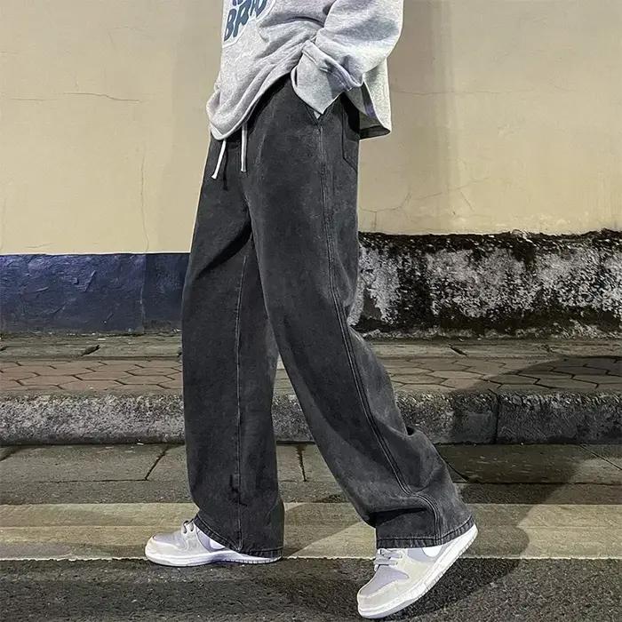 Jean ample pour hommes, Streetwear, Style coréen, mode, ample, droit, jambes larges, vêtements de ma
