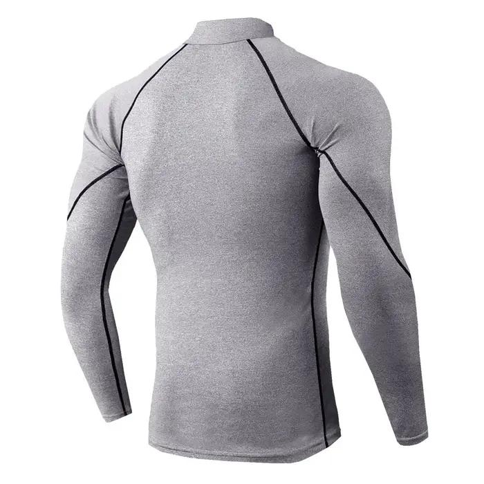 Hommes course T-Shirt séchage rapide musculation Sport chemise à manches longues haut de Compression