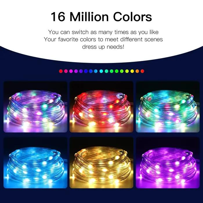 20M RGBIC USB 5V LED Sting lumière Bluetooth musique APP WS2812 Programmable bricolage fée lumières