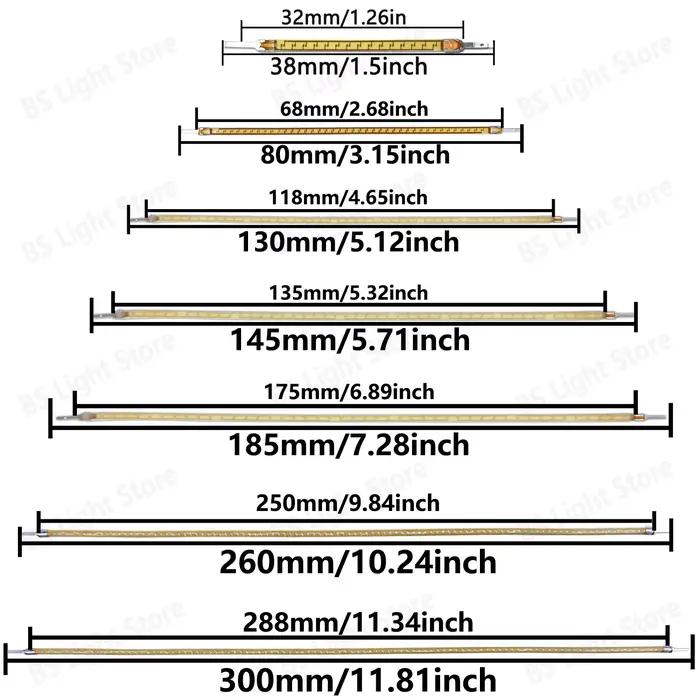 10 pièces 60mm 80mm 95mm 130mm 145mm 185mm 260mm 300mm LED Edison ampoule pièces de lampe DC3V LED a