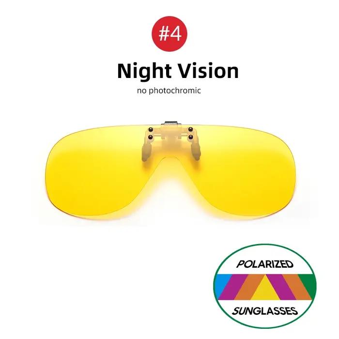 VIVIBEE Flip Up Clip sur lunettes de soleil polarisées pêche hommes lentille grise conduite UV400 Aviation Cool surdimen