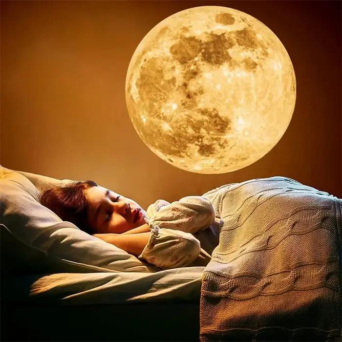 Lampe de Projection de lune, lune, terre, planète, veilleuse, lampe de Table pour chambre à coucher,