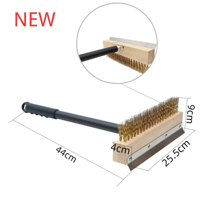 Brosse de four à pizza en cuivre avec poils en laiton et bois pour nettoyage efficace et durable des fours à pizza et autres ustensiles de cuisine occasions spéciales et quotidienne