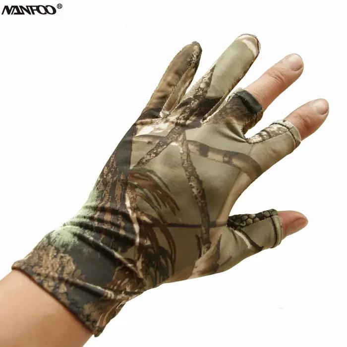 Gants de chasse camouflage bionique été sans doigts anti-dérapants pêche vélo imperméables respirants