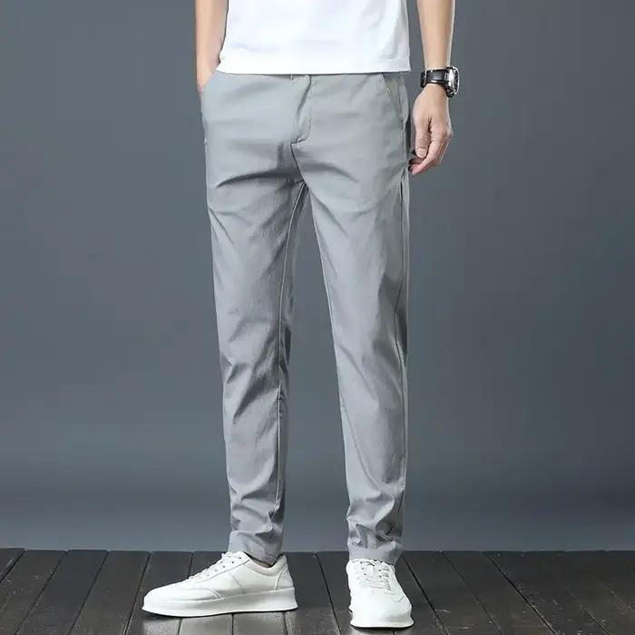 Pantalon de Golf en soie glacée pour hommes, mi-poids, décontracté, pantalon de sport, Design Simple