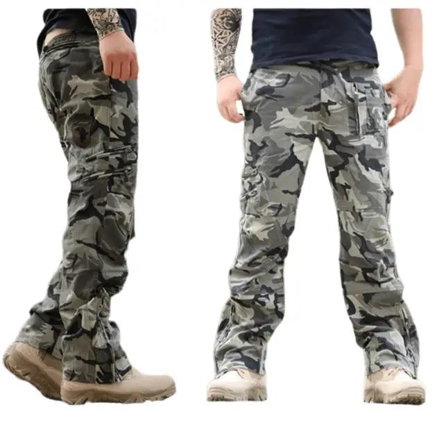 Pantalon cargo tactique homme 2024 camouflage militaire vert kaki gris poches multiples travail
