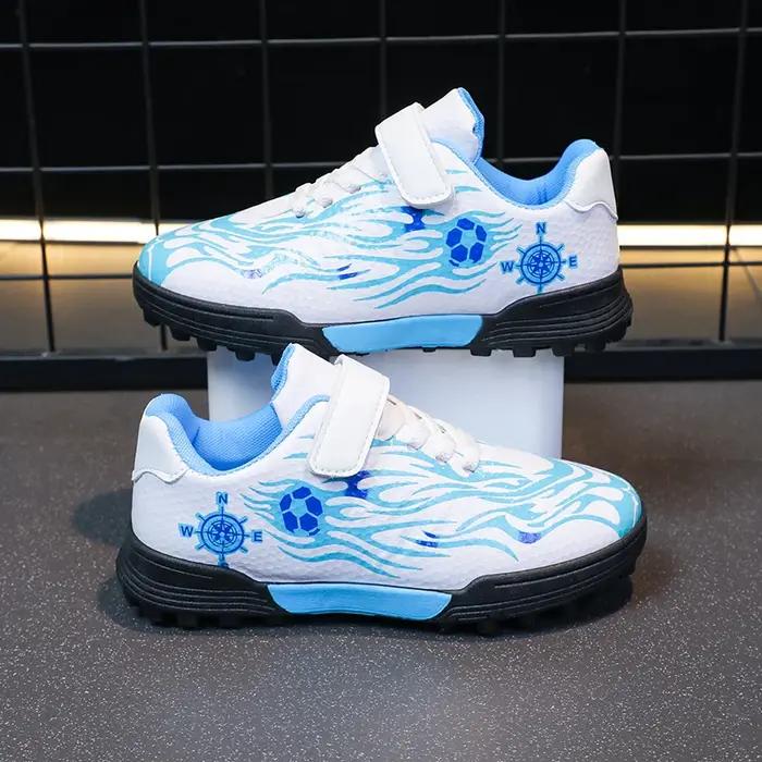 Chaussures de football respirantes pour enfants unisexes PVC pointure 26 à 37 pour garçons et filles occasions spéciales sportives et quotidiennes
