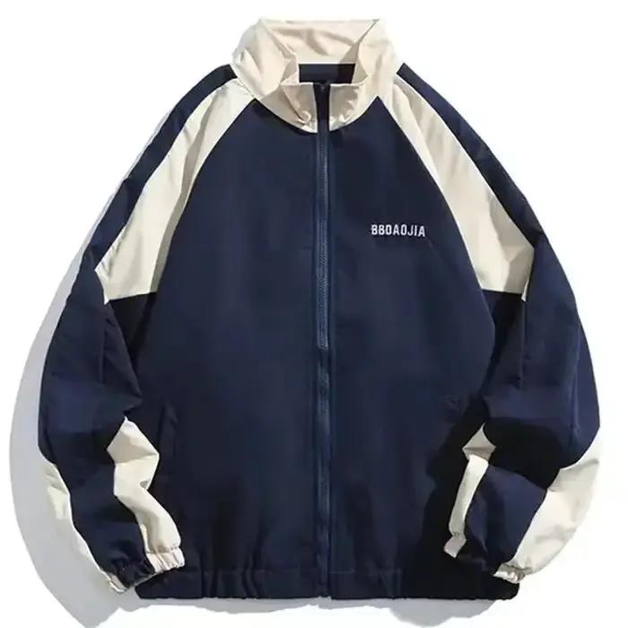 Veste d'Université pour Homme et Femme, Coupe-Vent de Style Hip Hop, Patchwork, Mode Printemps-Autom