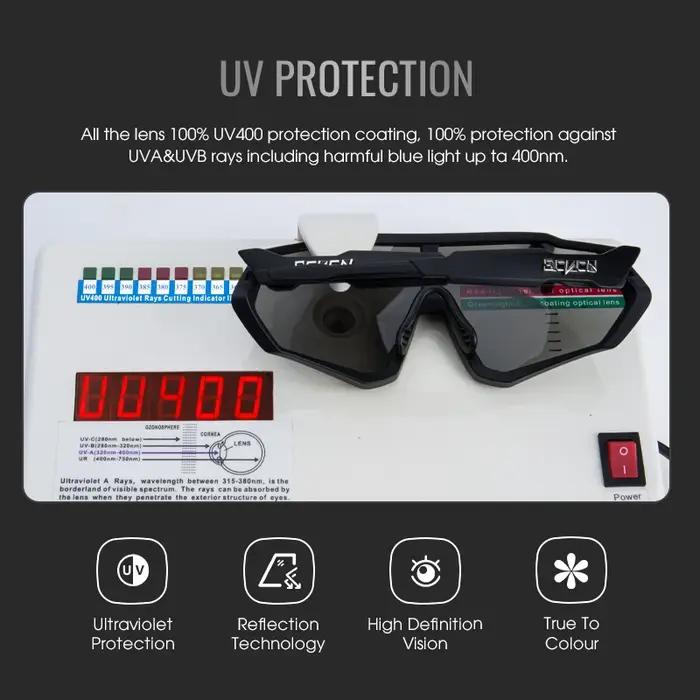 Lunettes de vélo SCVCN homme femme UV400 pour cyclisme MTB, running et sports outdoor - Protection optimale