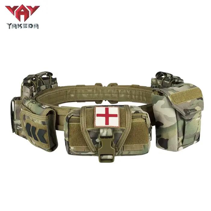 Ceinture tactique Yakeda Gear pour chasse et airsoft - Équipement professionnel noir camouflage