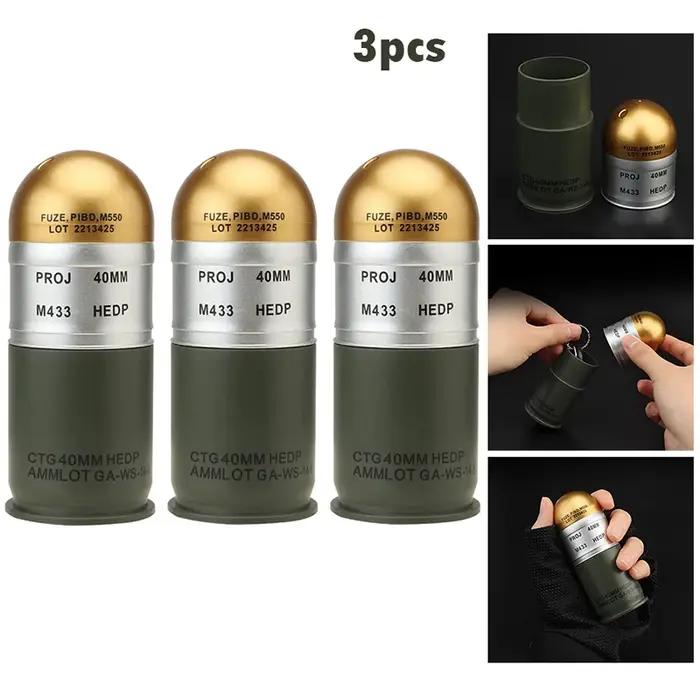 M433 HEDP 40mm cartouche factice Grenade modèle militaire ventilateur Collection jouet cadeau Mini mallette de rangement Airsoft affichage décoration