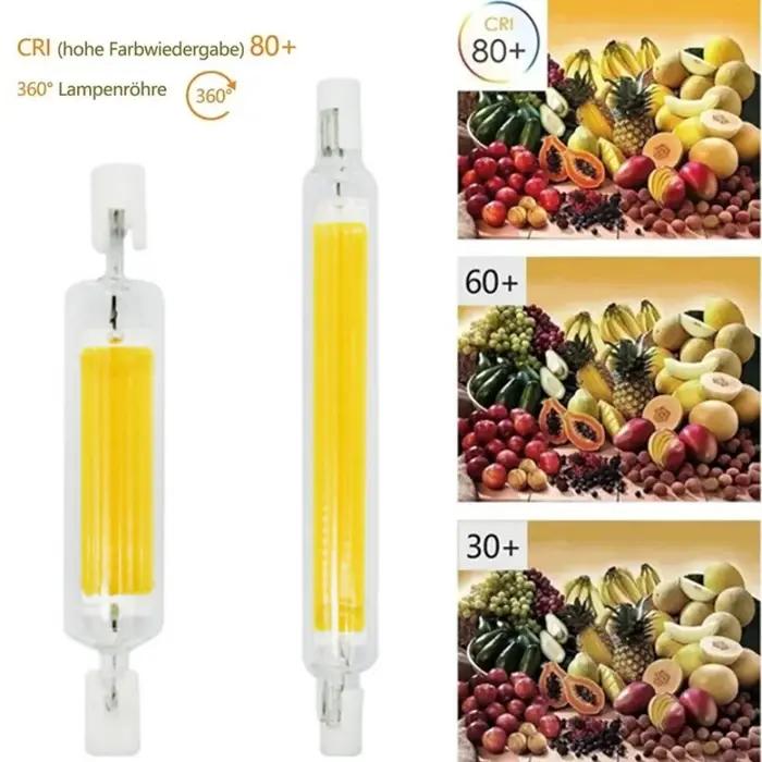 Tube de verre LED R7s COB haute puissance, ampoule COB, 78mm, 189mm, 118mm, J78, J118, AC 110V, 120V