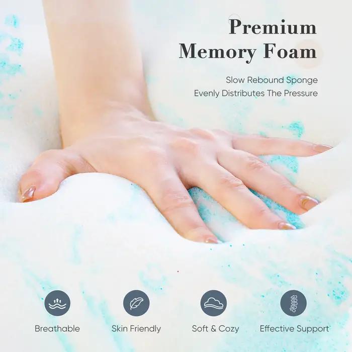 JHK – surmatelas en mousse à mémoire de forme Gel de 2 pouces, matelas rafraîchissant pleine taille,