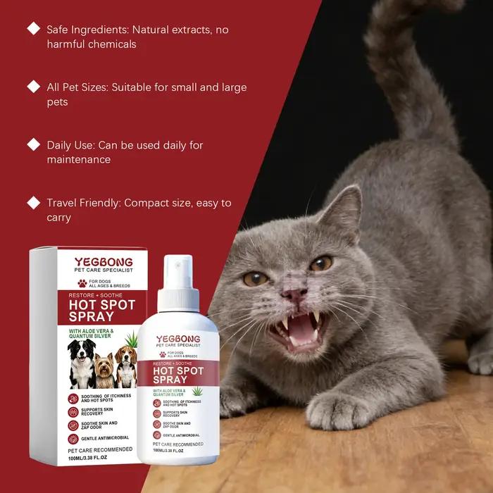 Spray Apaisant pour Animaux Contre les Démangeaisons et la Peau Sèche – Soin Quotidien Doux pour Chiens et Chats – Favorise une Pelage Brillant