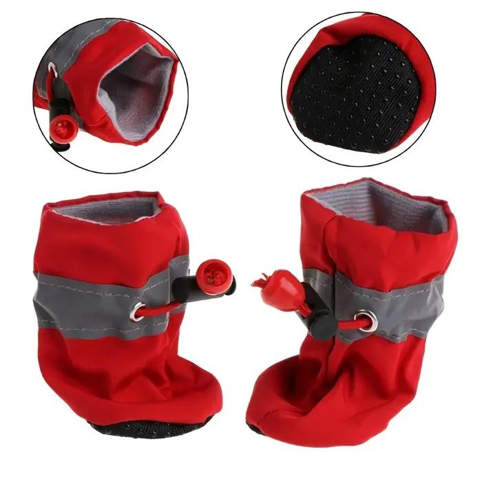 Chaussures imperméables pour petits chiens résistantes à l'eau bottes de pluie extérieures en unité centrale semelle en caoutchouc pour chiens occassions spéciales promenades hiver forêt mouillé