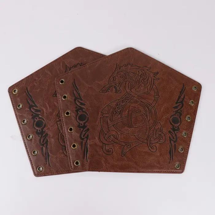 Protège-bras Viking 2 pièces - Manchettes d'armure nordique médiévale, compatibles avec LARP, Halloween, Cosplay - Firs Renaissance
