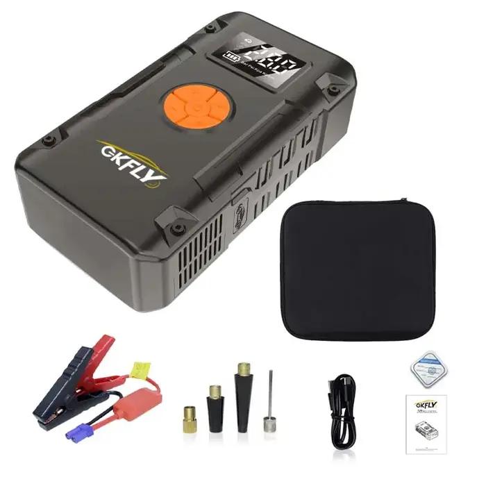 Démarreur de voiture portable 4000A, compresseur d'air 150 PSI, batterie externe 59,2 Wh, gonfleur d