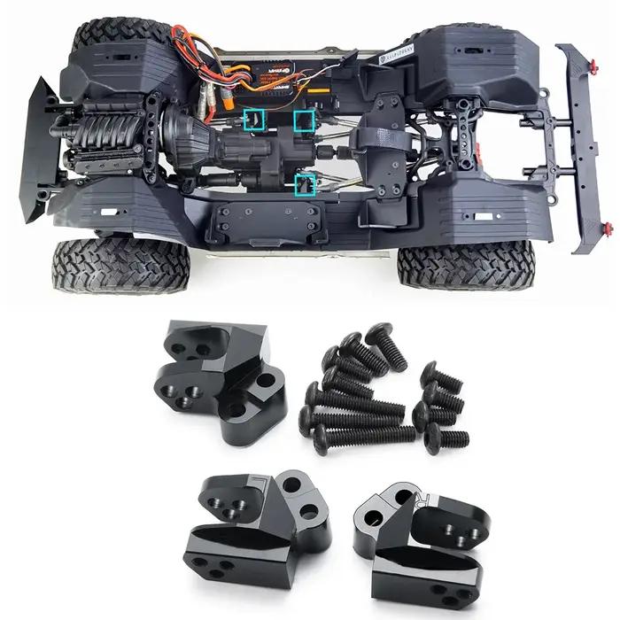 YEAHRUN – plaque de protection centrale de châssis métallique et Base d'installation de barre de traction à Code fixe pour 1/10 Axial SCX10 III AXI03007 AXI03006