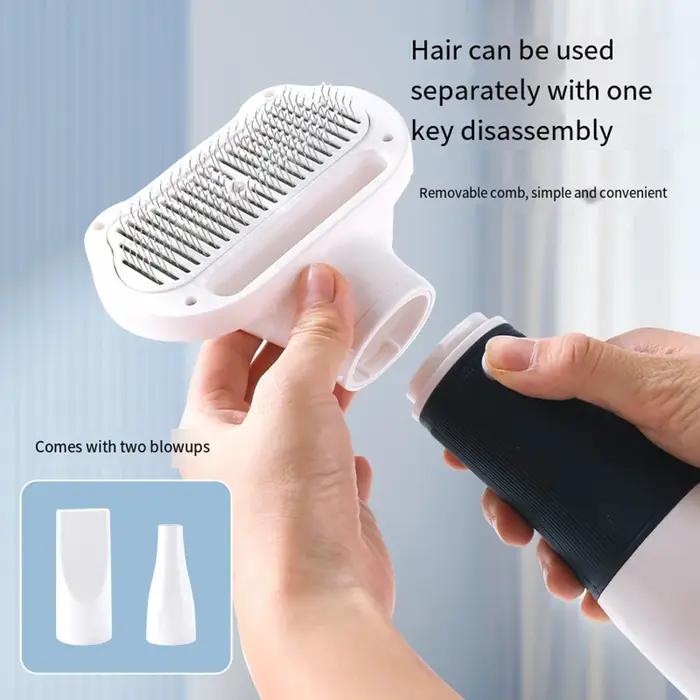 Sèche-cheveux 2-en-1 pour chiens avec brosse lissante pour petits