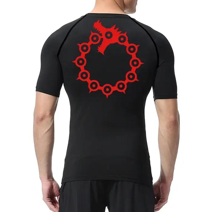 Chemises de Compression graphiques élégantes pour hommes, t-shirts athlétiques à séchage rapide, cou