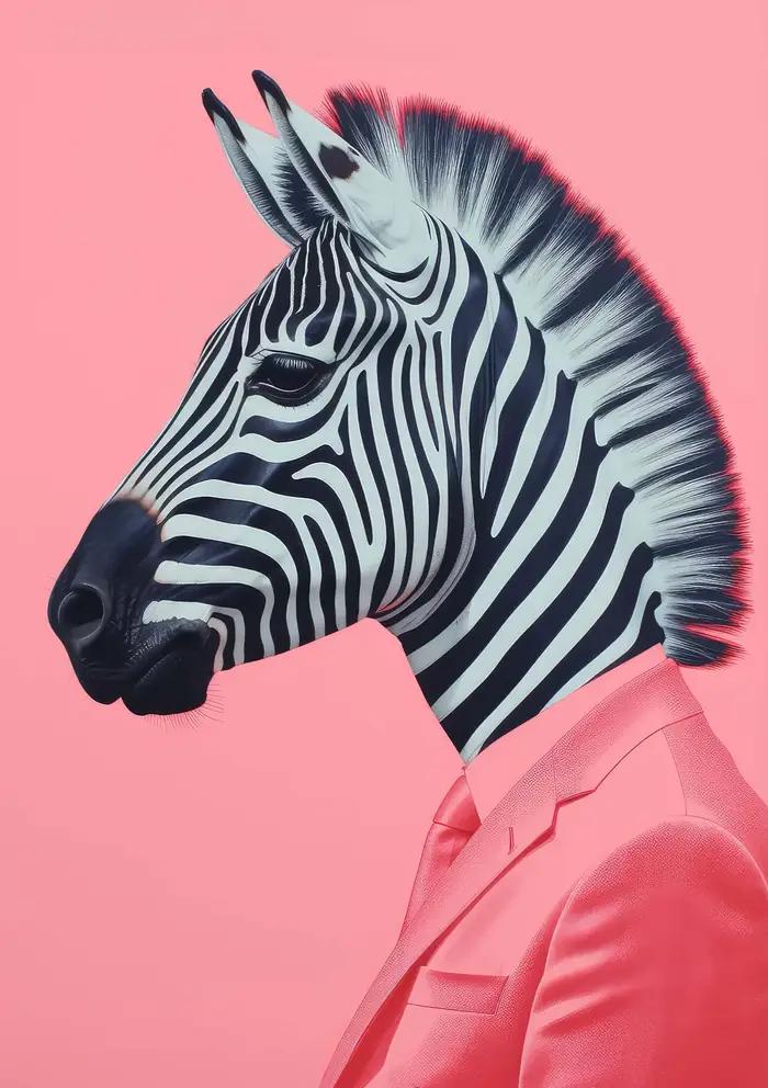 Affiche d'art mural avec Portrait d'animal drôle