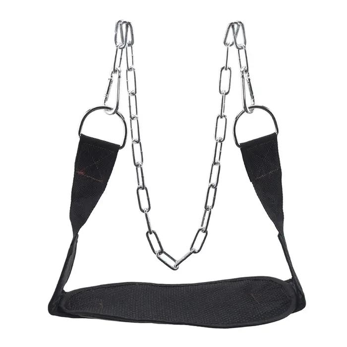 Ceinture de musculation épaisse avec chaîne, ceinture de trempage pour tirer le menton vers le haut,