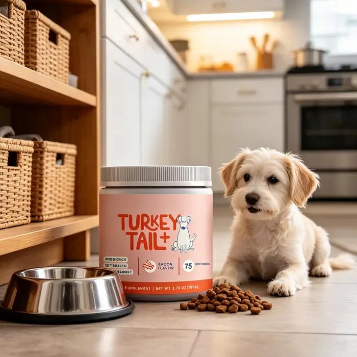 Complément alimentaire en poudre probiotique pour chien, améliore l'appétit, favorise le péristaltisme gastro-intestinal, soutient la santé intestinale de l'animal, particules 100g