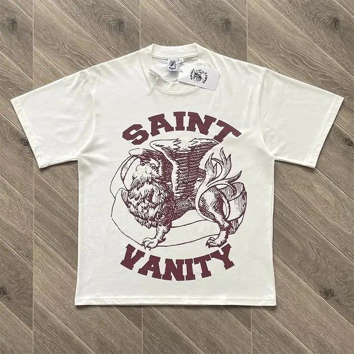 T-shirt Saint Vanity en coton pur pour hommes style décontracté avec logo imprimé pour l'été et toutes occasions spéciales