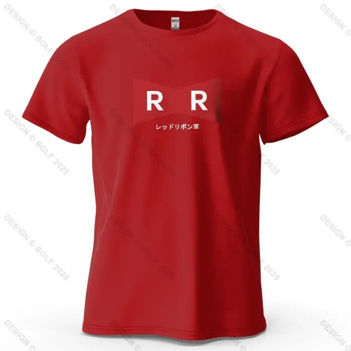 Ruban rouge armée imprimé hommes T-Shirt 100% coton surdimensionné Anime graphique t-shirts pour haut pour femme