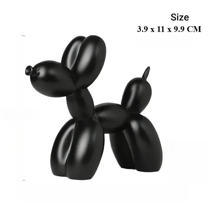 Sculpture de chien en ballon, décoration d'art moderne, convient aux salons, chambres, bureaux, bibliothèques et entrées, statues cadeaux (noir)