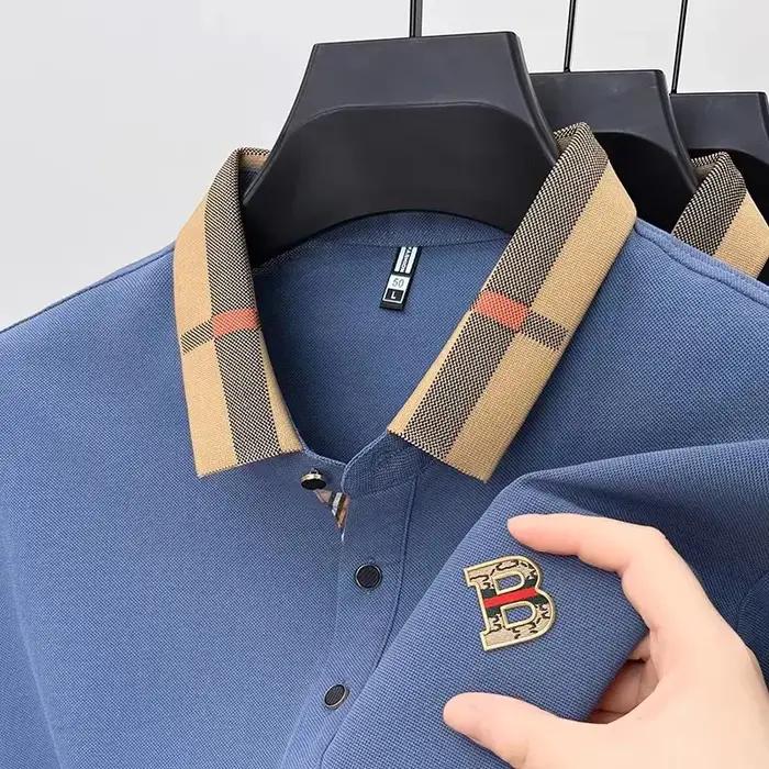Polo logo luxueux homme en coton polyester décontracté avec motifs lettres pour été et occasions quotidiennes