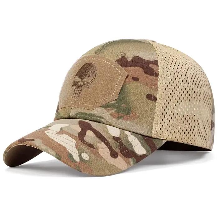 Casquette tactique skull pour airsoft et chasse - Visière réglable mesh - Modèle snapback ajustable