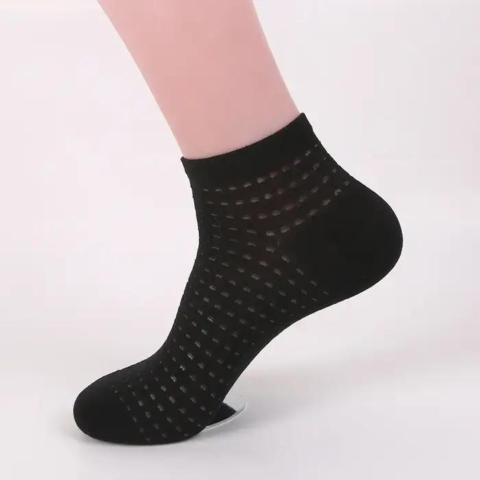 Chaussettes filet homme été chasse invisibles respirantes sans marques noir gris blanc