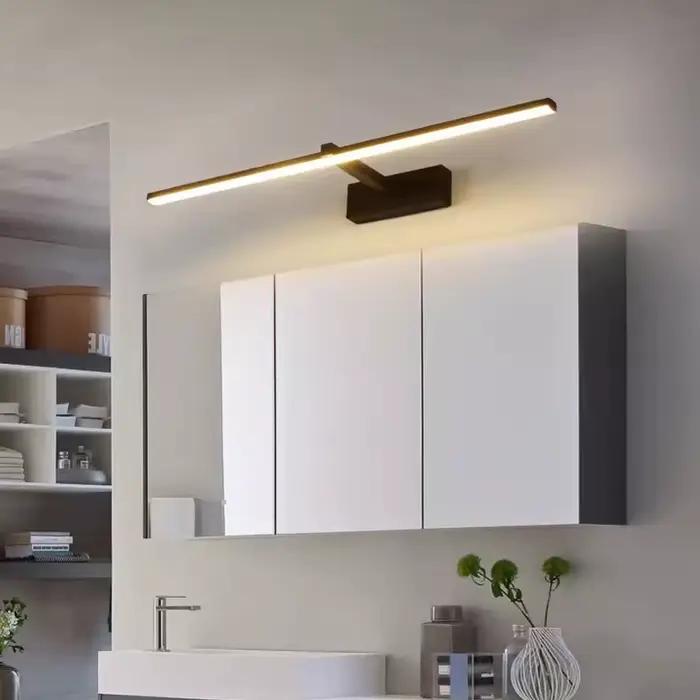 Led miroir lumières appliques salle de bain étanche blanc noir LED lampe plate moderne intérieur app