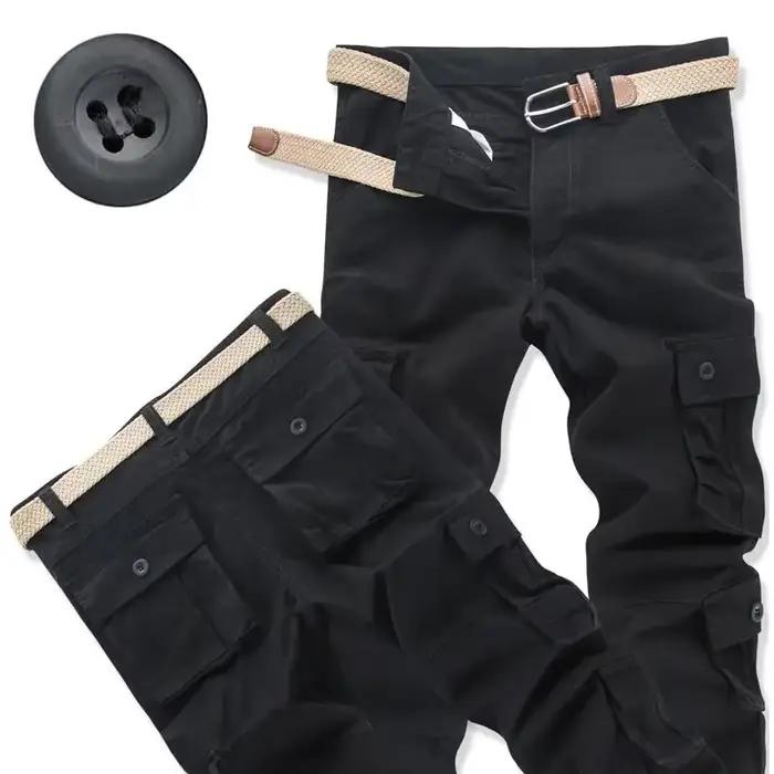 Pantalon cargo droit coupe loose printemps automne multi-poches casual homme