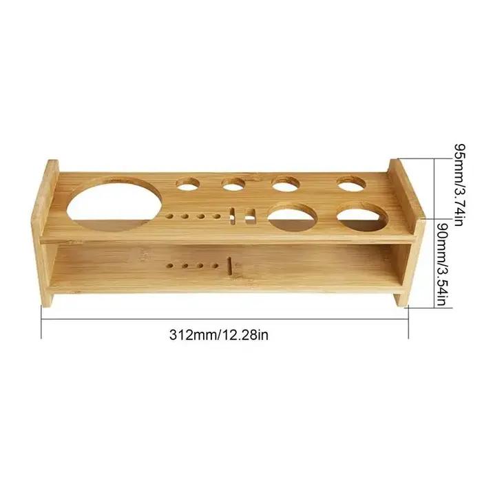 Support de rangement pour outils de barman en bambou compact et élégant pour mixologie professionnelle