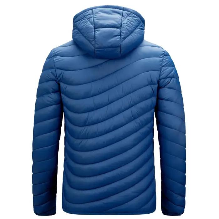 Veste d'extérieur légère pour hommes, à capuche, isolée, thermique, bouffante, chauffée, pour course